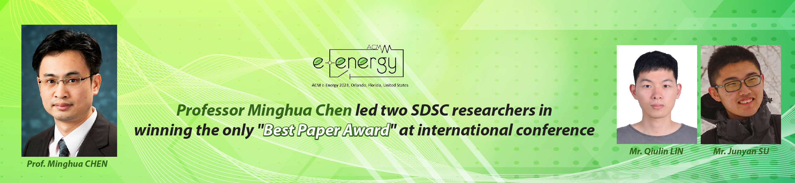 SDSC team won the only Best Paper Award at ACM e-Energy 2023 (ACM SIGEnergy top conference)